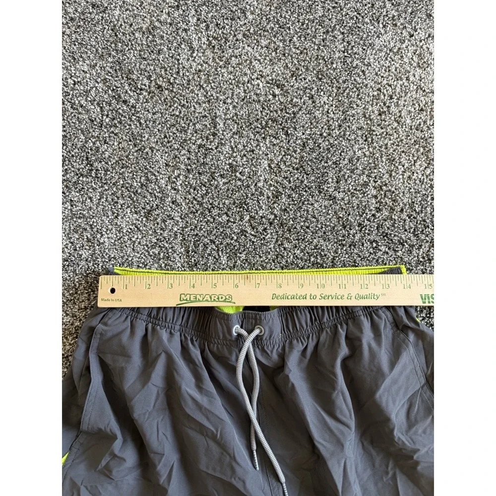 Nike Swim Shorts Mesh Lined Gray‎ Volt Yellow Men's Large
